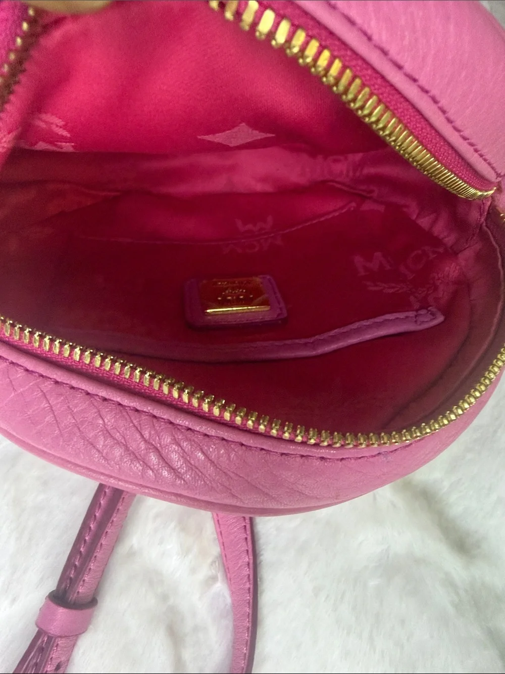 MCM Rare Sweet Pink Tambourine Crossbody Bag